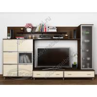 Модульная стенка в гостиную «Тануки 3» венге беленый дуб