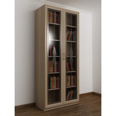 2-створчатый книжный шкаф шириной 60-70-80 см цвета шимо светлый