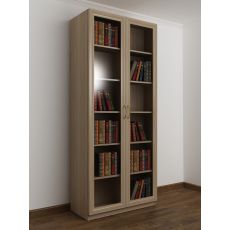 2-дверный книжный шкаф шириной 60-70-80 см цвета шимо темный
