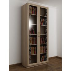 2-дверный книжный шкаф шириной 60-70-80 см цвета шимо темный