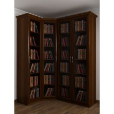 Шкаф угловой для книг цвета венге