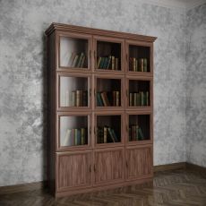 Большой шкаф для книг библиотека шириной 110-120 см цвета шимо темный