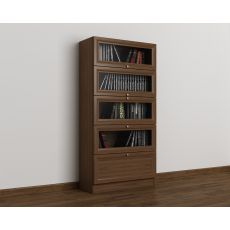 Книжный шкаф со стеклянными дверцами библиотека цвета яблоня