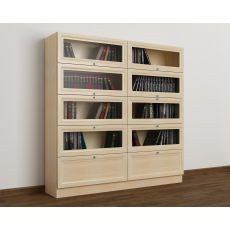 Книжный шкаф со стеклянными дверями библиотека цвета бук