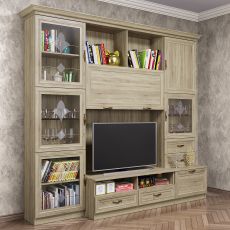Стенка для гостиной под тв цвета дуб сонома