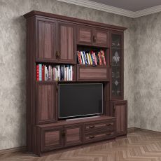 Стенка для гостиной под телевизор цвета шимо темный