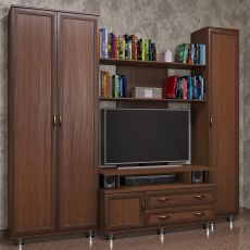 Мини стенка для гостиной цвета донской орех