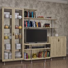 Мини стенка для гостиной цвета дуб сонома
