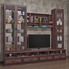 Мини стенка для гостиной цвета шимо темный