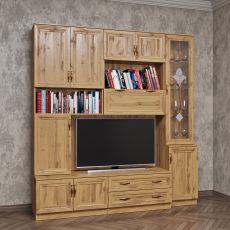 Стенка для гостиной под тв цвета дуб крафт золотой
