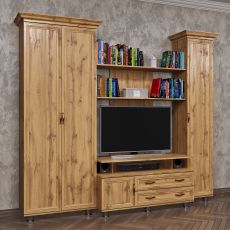 Мини стенка для гостиной цвета дуб крафт золотой