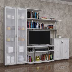Стенка для гостиной под тв цвета дуб крафт белый