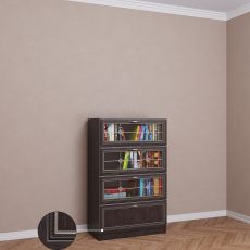 Невысокий книжный шкаф библиотека цвета патина венге