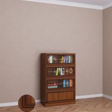 Низкий книжный шкаф библиотека цвета патина донской орех