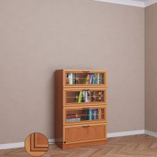 Низкий книжный шкаф библиотека цвета патина ольха