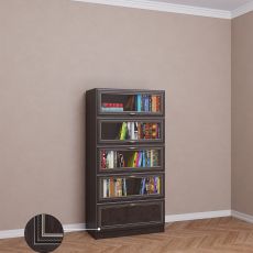 Книжный шкаф со стеклянными дверцами библиотека цвета патина венге