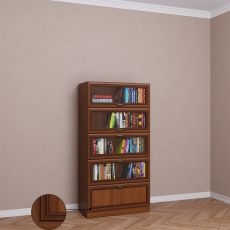 Книжный шкаф со стеклянными дверцами библиотека цвета патина донской орех