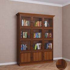 Широкий шкаф для книг библиотека цвета патина донской орех