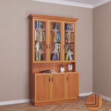 Трехстворчатый шкаф для книг цвета патина ольха