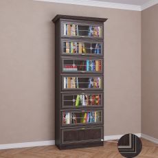 Шкаф для книг библиотека цвета патина венге
