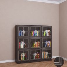 Невысокий книжный шкаф библиотека цвета патина венге