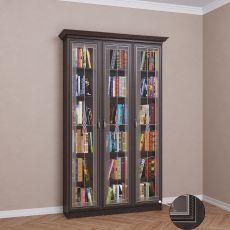 Трехстворчатый книжный шкаф цвета патина венге