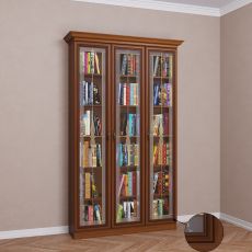 Большой книжный шкаф цвета патина донской орех