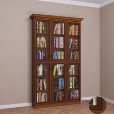 Трехдверный шкаф для книг цвета патина донской орех