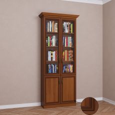 2-дверный книжный шкаф со стеклом цвета патина донской орех