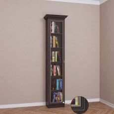 Книжный шкаф со стеклом пенал цвета патина венге