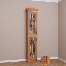 Книжный шкаф со стеклянными дверями пенал цвета патина ольха