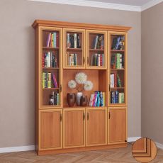 Четырехдверный книжный шкаф цвета патина ольха