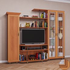 Малогабаритная стенка для гостиной горка цвета патина ольха