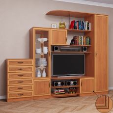 Модульная маленькая стенка для гостиной цвета патина ольха