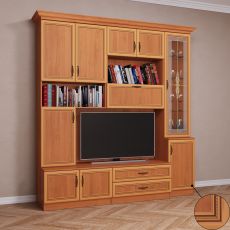 Малогабаритная стенка для гостиной под телевизор цвета патина ольха