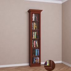 Одностворчатый книжный шкаф со стеклом цвета патина итальянский орех