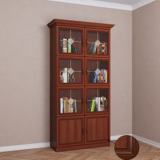 Книжный шкаф со стеклянными дверями библиотека цвета патина итальянский орех
