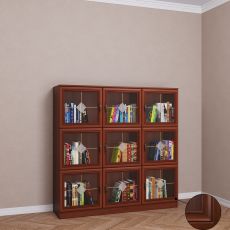 Невысокий книжный шкаф библиотека цвета патина итальянский орех