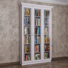 Книжный шкаф шириной 120-135 см белого цвета