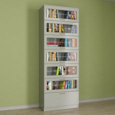 Шкаф для книг библиотека цвета белый глянец