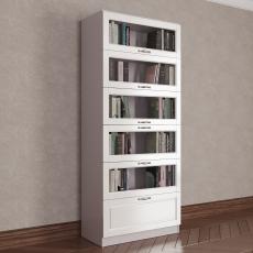 Книжный шкаф библиотека цвета амадеус белый глянец 