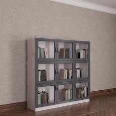 Низкий книжный шкаф библиотека цвета амадеус графит