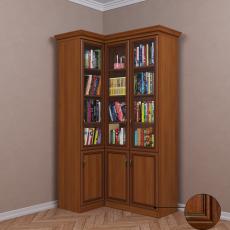 Шкаф угловой под книги цвета патина донской орех