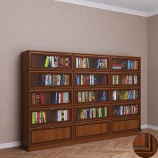 Низкий шкаф для книг библиотека цвета патина донской орех