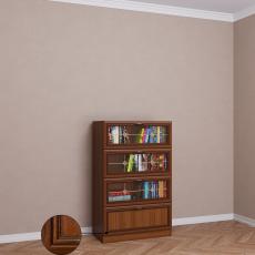 Низкий книжный шкаф библиотека цвета патина донской орех