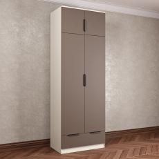 Двухстворчатый шкаф для одежды и белья с ящиками цвета вена тауп