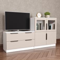 Тв тумбочка с выдвижными ящиками цвета вена гляссе