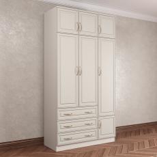 Платяной шкаф с ящиками для мелочей шириной 120-135 см цвета версаль кашемир