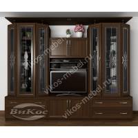 Мини-стенка «Кардинал» с витражами и ТВ-секцией