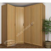 Распашной большой угловой шкаф в спальню бук